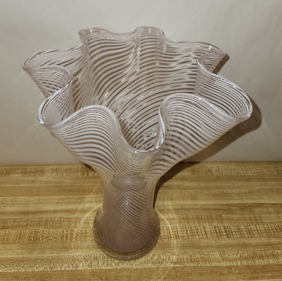 VTG Fratelli Toso Murano Art Glass Pink Blush Vase - Picture 5 of 8